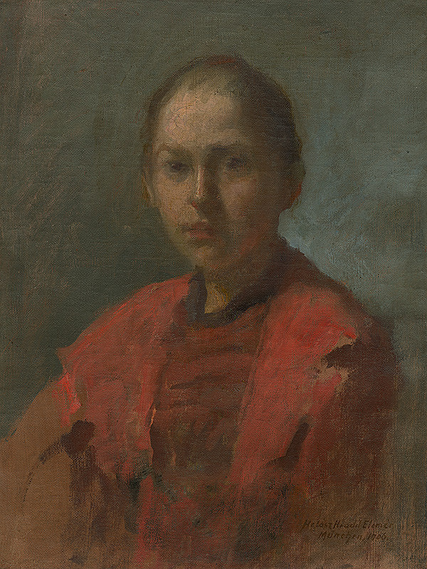 Elemír Halász-Hradil – Dievča v červených šatách
