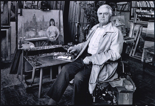 Zdeněk Smieško – Akad. mal. Jozef Fabini v ateliéri na Štúrovej ulici 