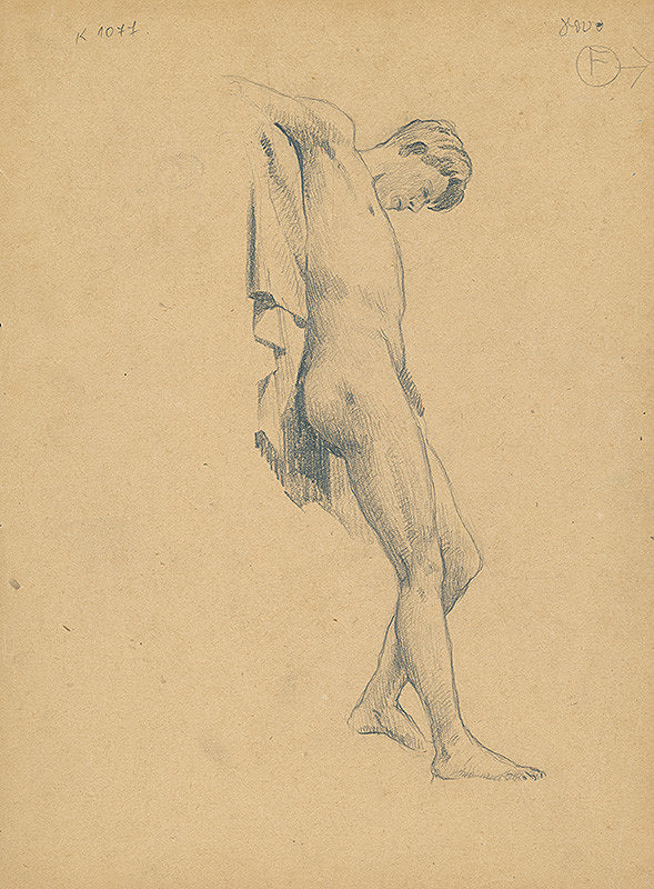 Július Koreszka – Stojaca mužská figúra so zdvihnutou pažou I. 