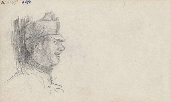 Július Koreszka – Hlava vojaka z profilu 