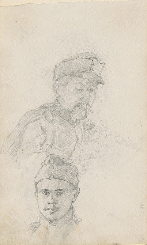 Július Koreszka – Vojak s fajkou a mladý vojak 