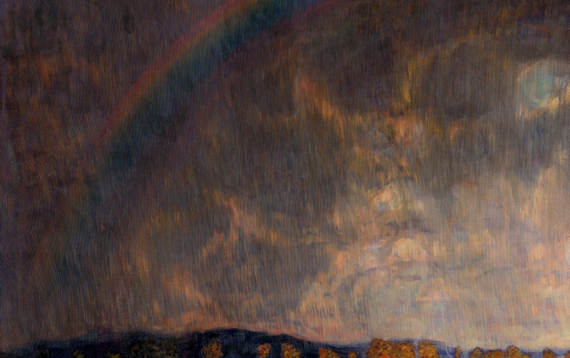 Martin Benka – Po búrke, detail oblohy