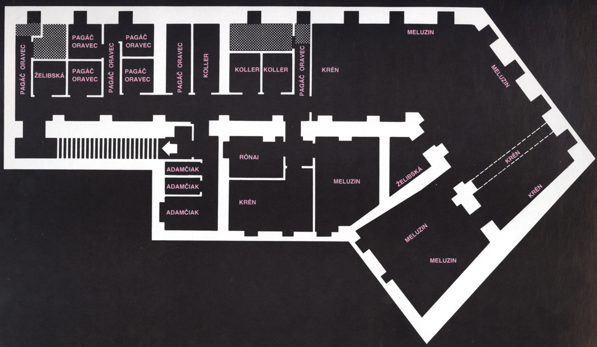 Pôdorys výstavy Suterén