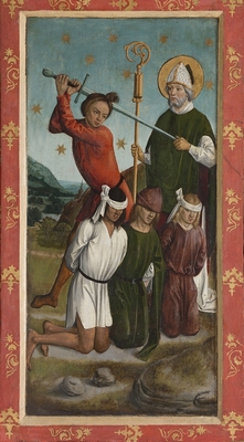 Detail scény Traja mládenci z Oltára Panny Márie, sv. Mikuláša a sv. Erazma v Bardejove